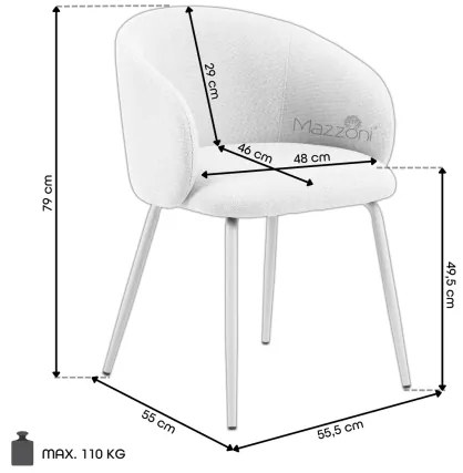 ЦЛЯРА Бежово лате (тъкан Монза 60)/крака черни - МОДЕРЕН ТАПИЦИРАН СТОЛ ЛОФТ ЗА ДНЕВНА/ТРАПЕЗАРИЯ/ОФИС