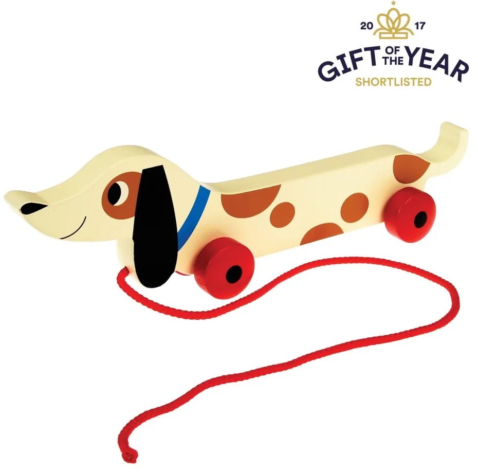 Дървен дакел за дърпане Charlie The Sausage Dog, дължина 31,5 cm Charlie the Sausage Dog - Rex London