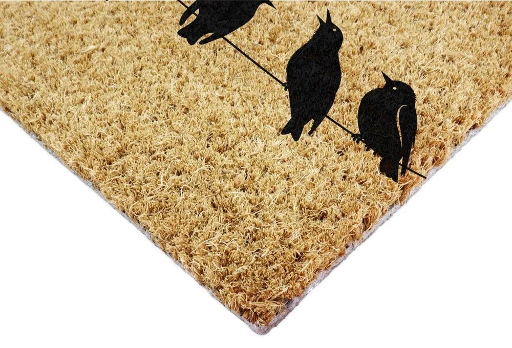 Изтривалка от кокосови влакна 60x90 cm Birds On a Wire – Artsy Doormats