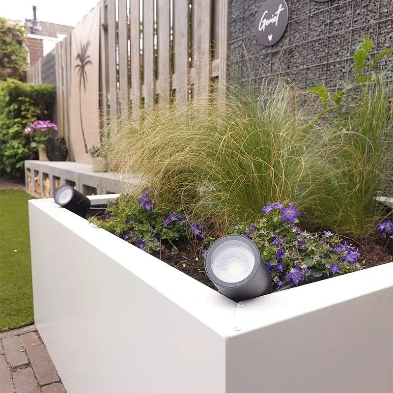 Прожектор на кол черен регулируем IP44 - Solo