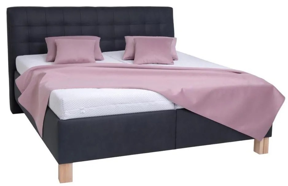 Тапицирано легло с място за съхранение без матрак VIOLET 160x200 см антрацит