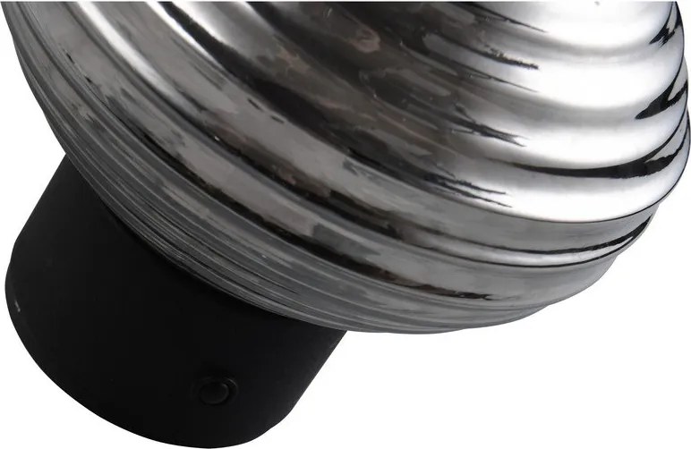 Тъмносива стъклена LED стенна лампа с USB ø 15,5 cm Earl – Reality