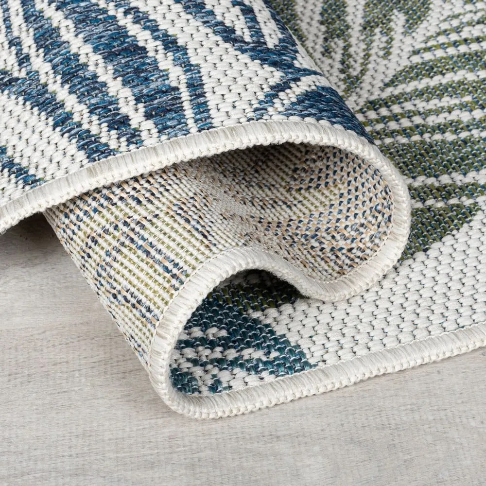 Зелено-син килим за открито и закрито 200x290 cm Bella Leaf – Flair Rugs
