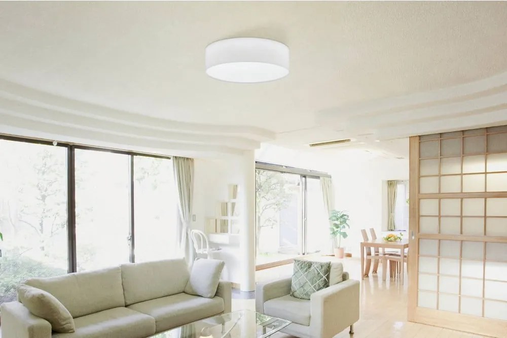 Бяло осветително тяло за таван с текстилен абажур PASTERI – EGLO