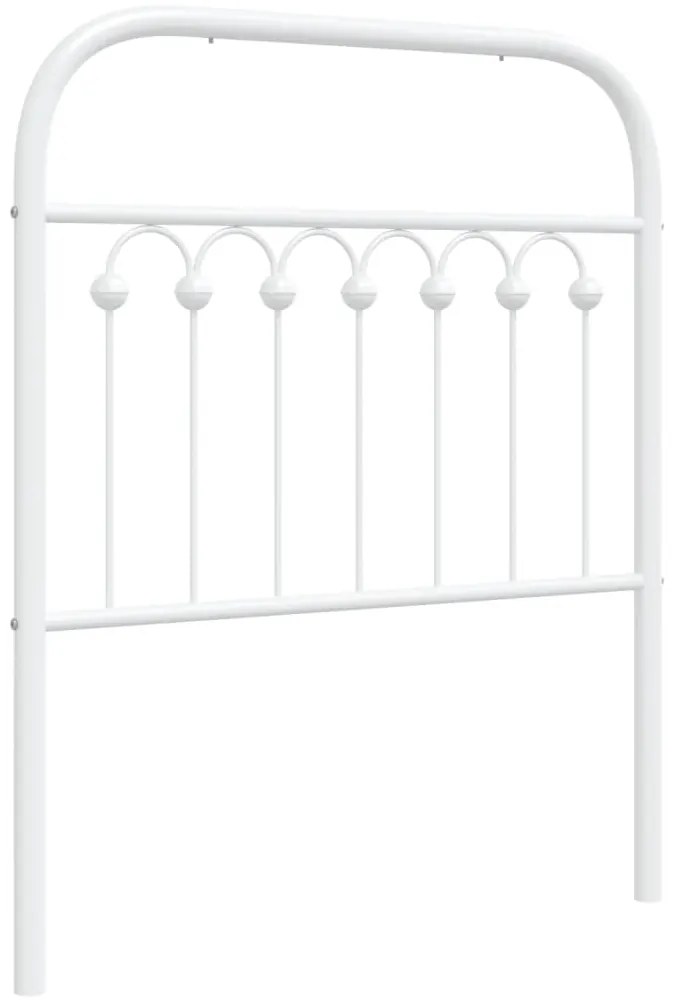 376676 vidaXL Метална резервна табла за легло, бяла, 80 см