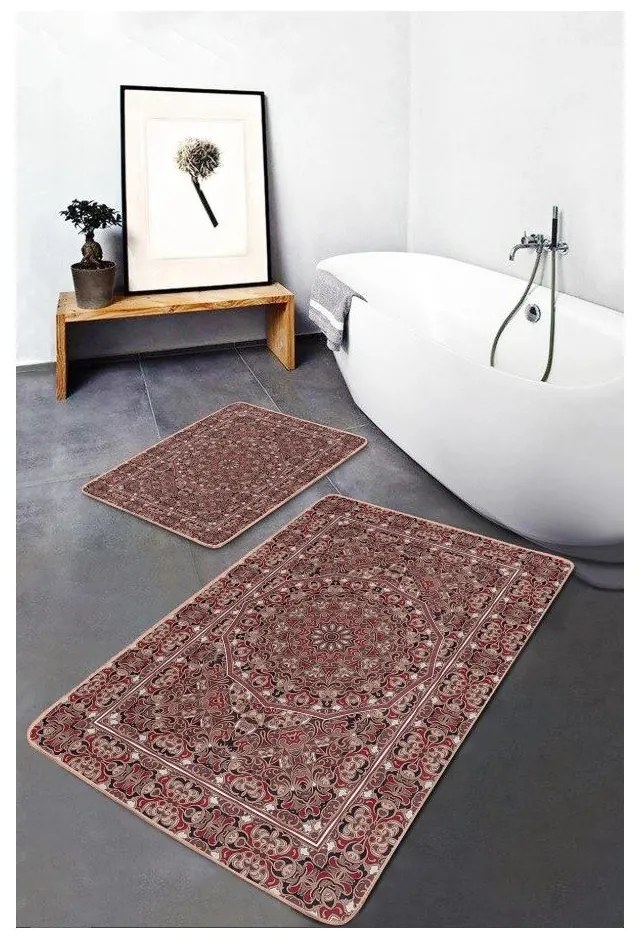 Кафяви кадифени килими за баня в комплект от 2 бр. 60x100 cm – Mila Home
