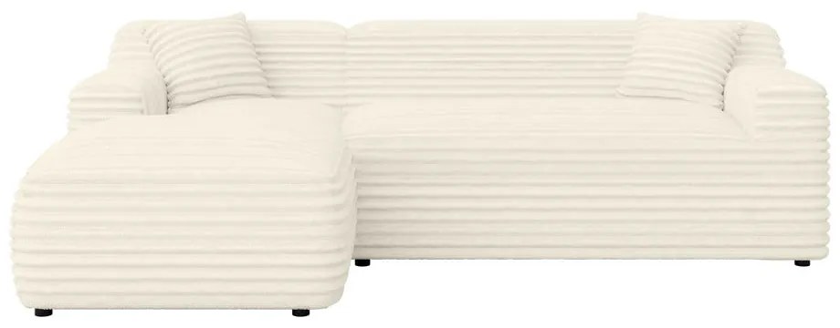 Кремав ъглов диван от рипсено кадифе (ляв ъгъл) Martin – Ropez