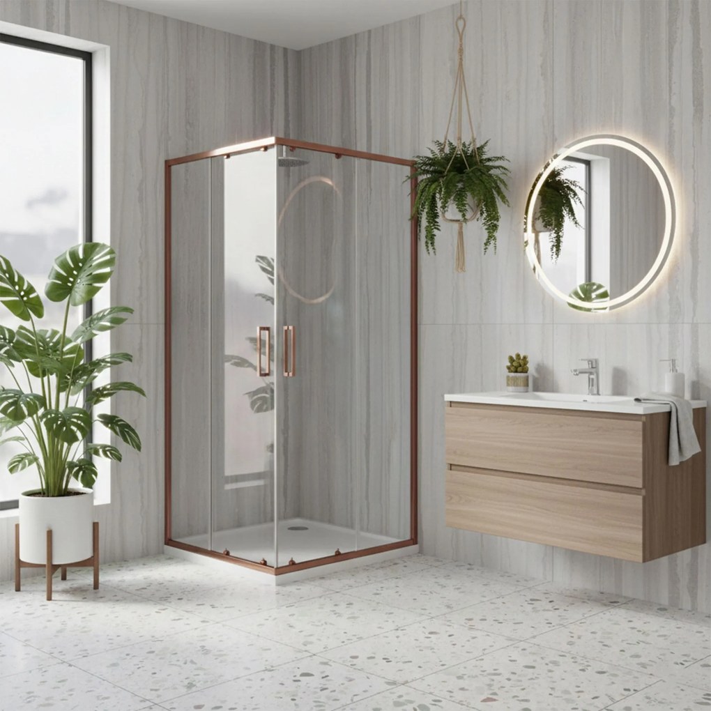 Душ кабина Rea Punto 90x90 Brush Copper