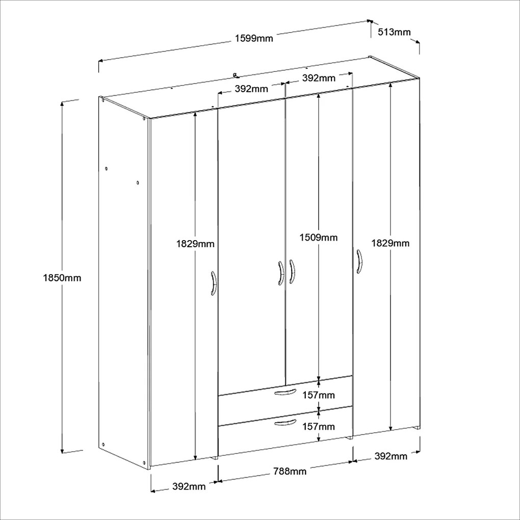 Гардероб Dorm 4-door-Fusiko-No loft