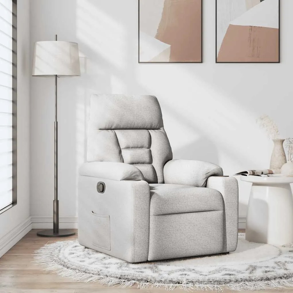 4015551 vidaXL Recliner Chair Cloud Grey Fabric