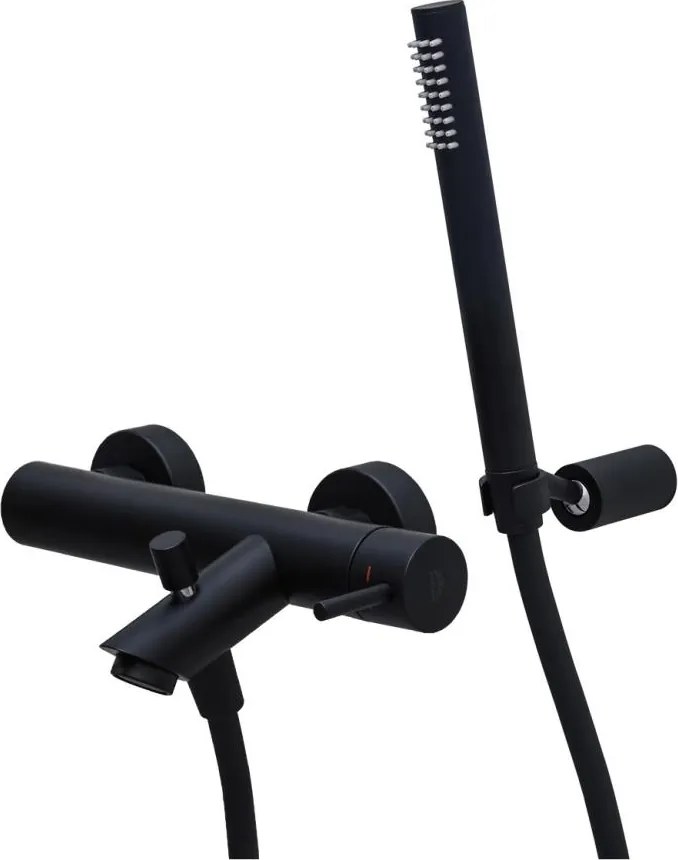 Paffoni - Комплект за вана с смесител LIGHT черен