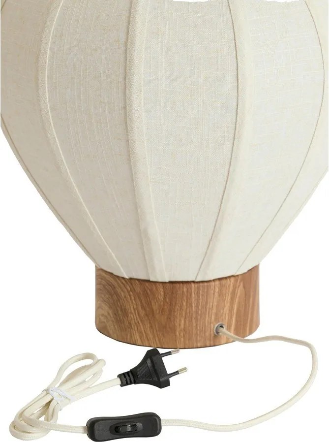 Кремава метална настолна лампа с текстилен абажур (височина 36 cm) Kyzo – Light & Living