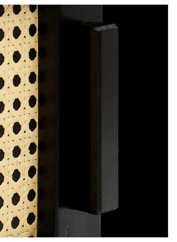 Чекмеджета от черен бор с ратанови вратички , ширина 90 см Jolene - Støraa