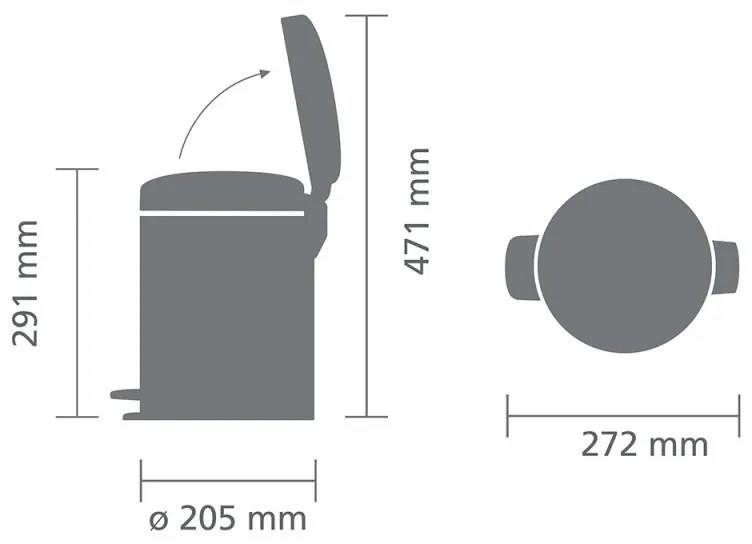 Кош за боклук с педал Brabantia NewIcon 1003199, 5 л, Плавно затваряне, Противоплъзгаща основа, Тъмнозелен