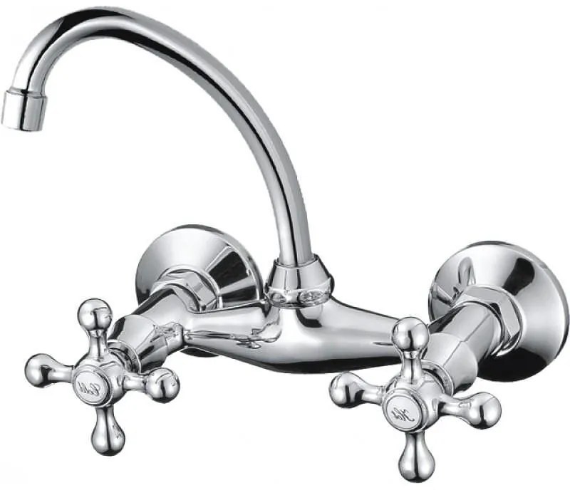 Смесител за кухня Ретро ICF 5001851 7119, месингов, хром, 22.6x16.2см