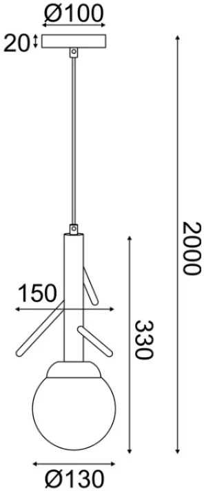 Висяща таванна лампа Floresta singlelight