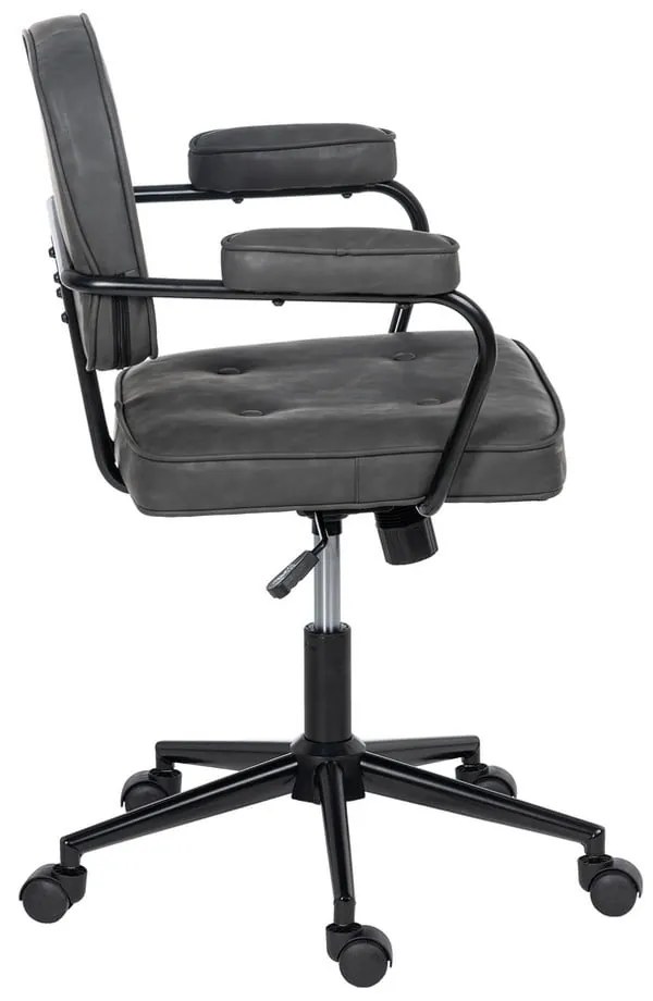 Антрацитен офис стол от имитация на кожа – Ixia