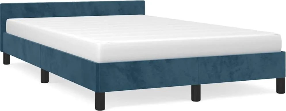 347565 vidaXL Рамка за легло без матрак, тъмносиня, 120x200 см, кадифе