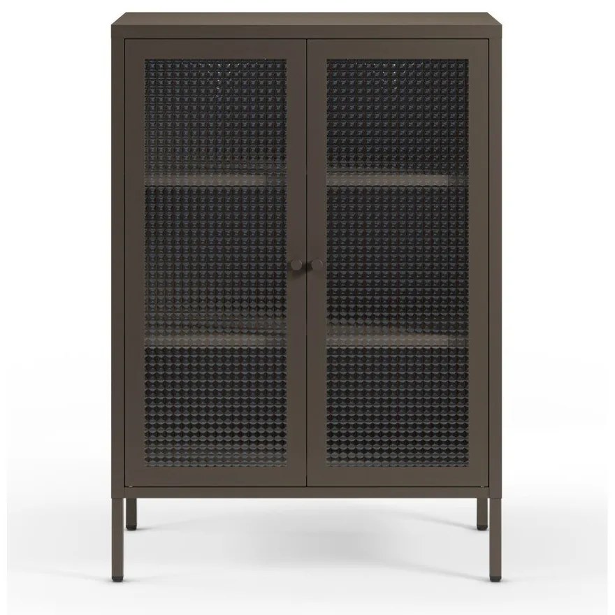 Сива метална витрина 70x100x40 cm Layna – Marckeric