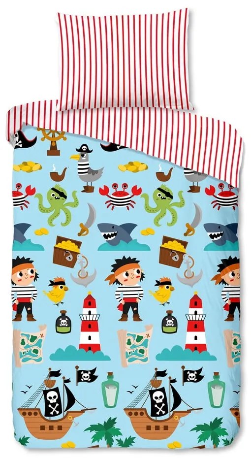 Единично памучно детско спално бельо 140x200 cm Caribbean – Good Morning