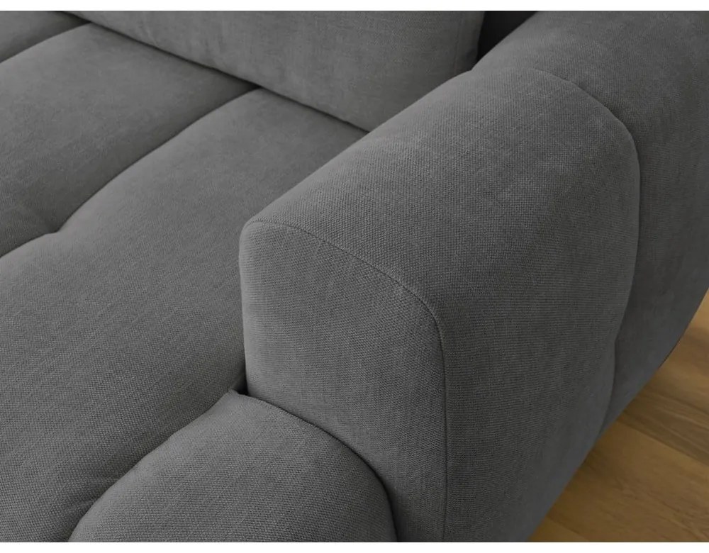 Тъмносив сгъваем/с място за съхранение ъглов диван (ляв ъгъл) Fuji – Bobochic Paris