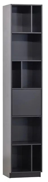 Черен модулен шкаф за книги от борова дървесина 40x210 cm Finca - WOOOD