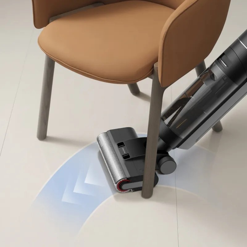 Вертикална прахосмукачка DREAME H12 Pro HHR25A, 300W, 0.7/0.9 л, 3 режима, 35 мин, Мокро/сухо, Гласови известия, LED, Автоматично сушене на мопа, Черен/сив