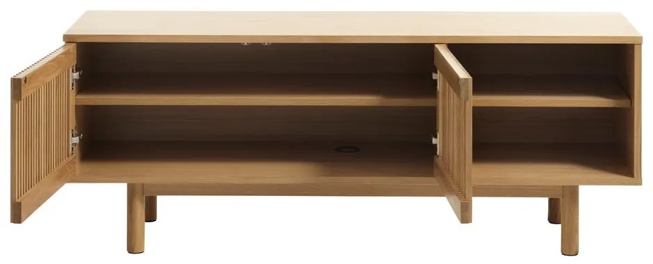 Маса за телевизор от декор от дъб в естествен цвят 143x55 cm Tiber – Unique Furniture