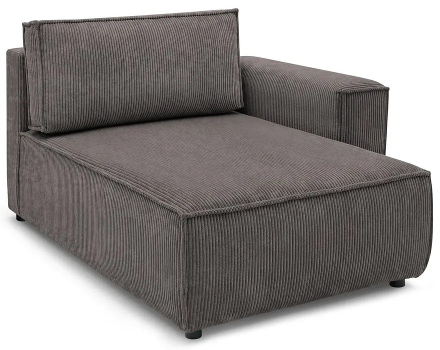 Светлокафяв модул за диван от велур, десен ъгъл Nihad модул - Bobochic Paris