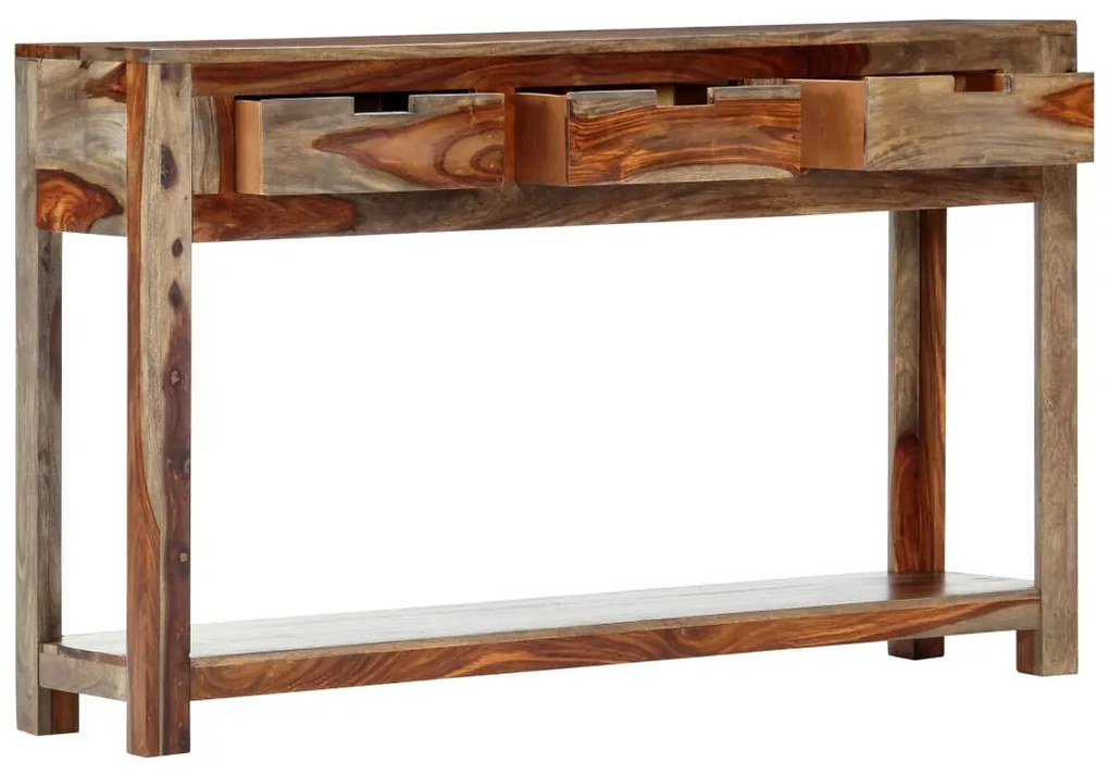 247753 vidaXL Конзолна маса с 3 чекмеджета, 120x30x75 см, акация масив