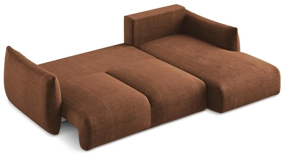 Теракотен сгъваем ъглов диван (десен ъгъл) Leila – Makamii