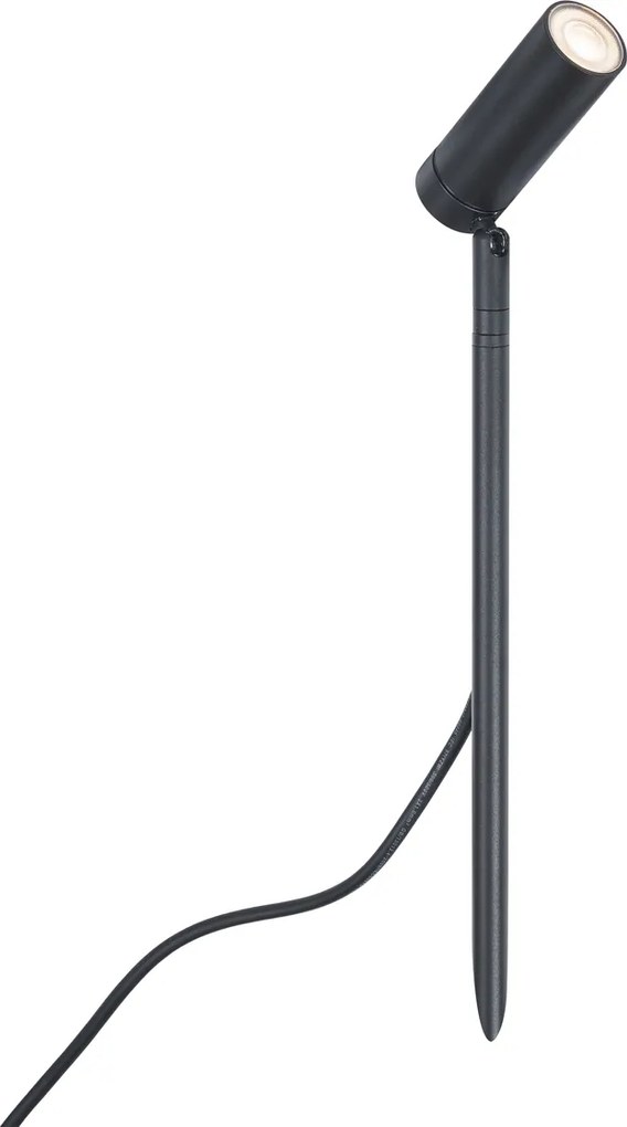 Градински LED прожектор черен 40см регулируем IP65 с кабел и щепсел - Carl