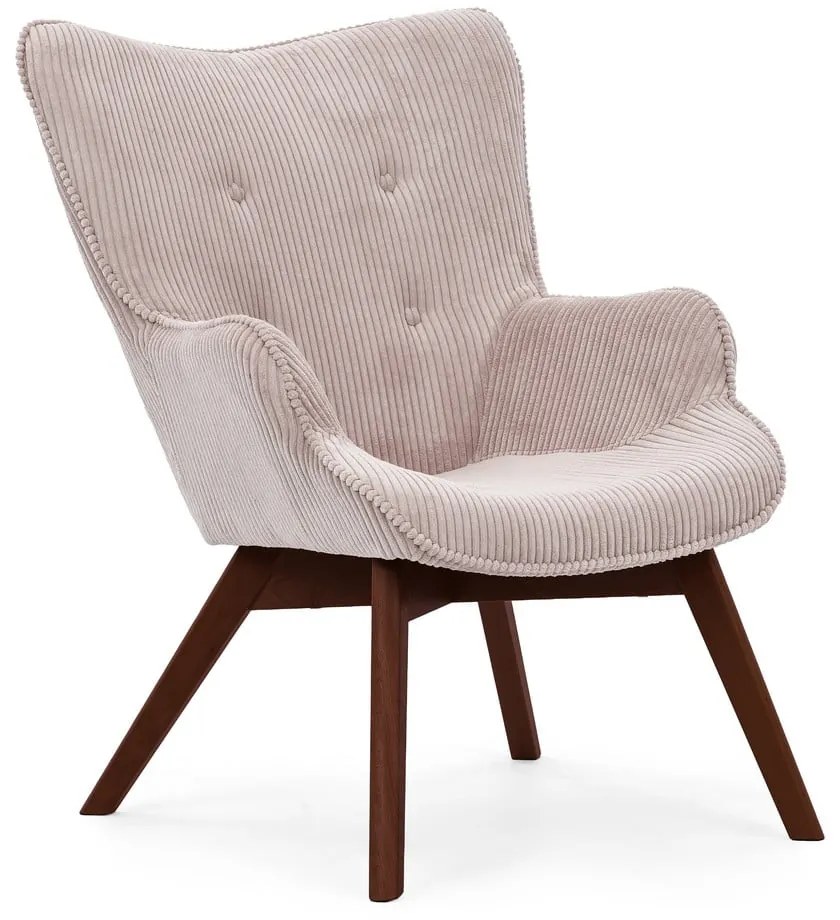 Светлорозово кресло от рипсено кадифе Niko – Ropez