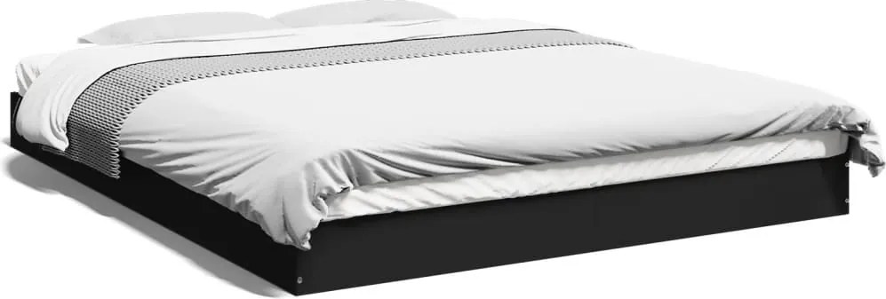 842008 vidaXL Рамка за легло без матрак Черно 160x200 см инженерно дърво
