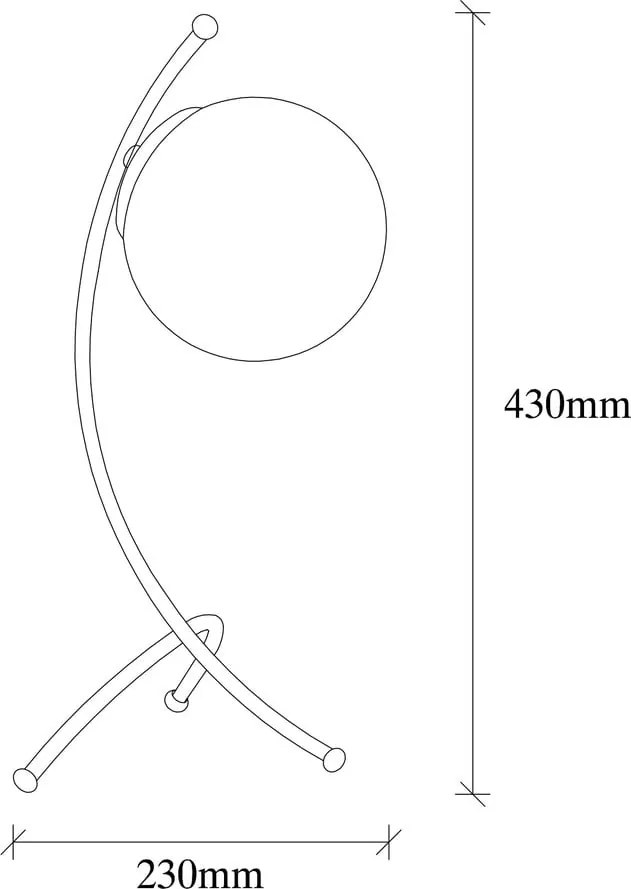 Черно-бяла настолна лампа със стъклен абажур (височина 43 cm) Yay – Opviq lights