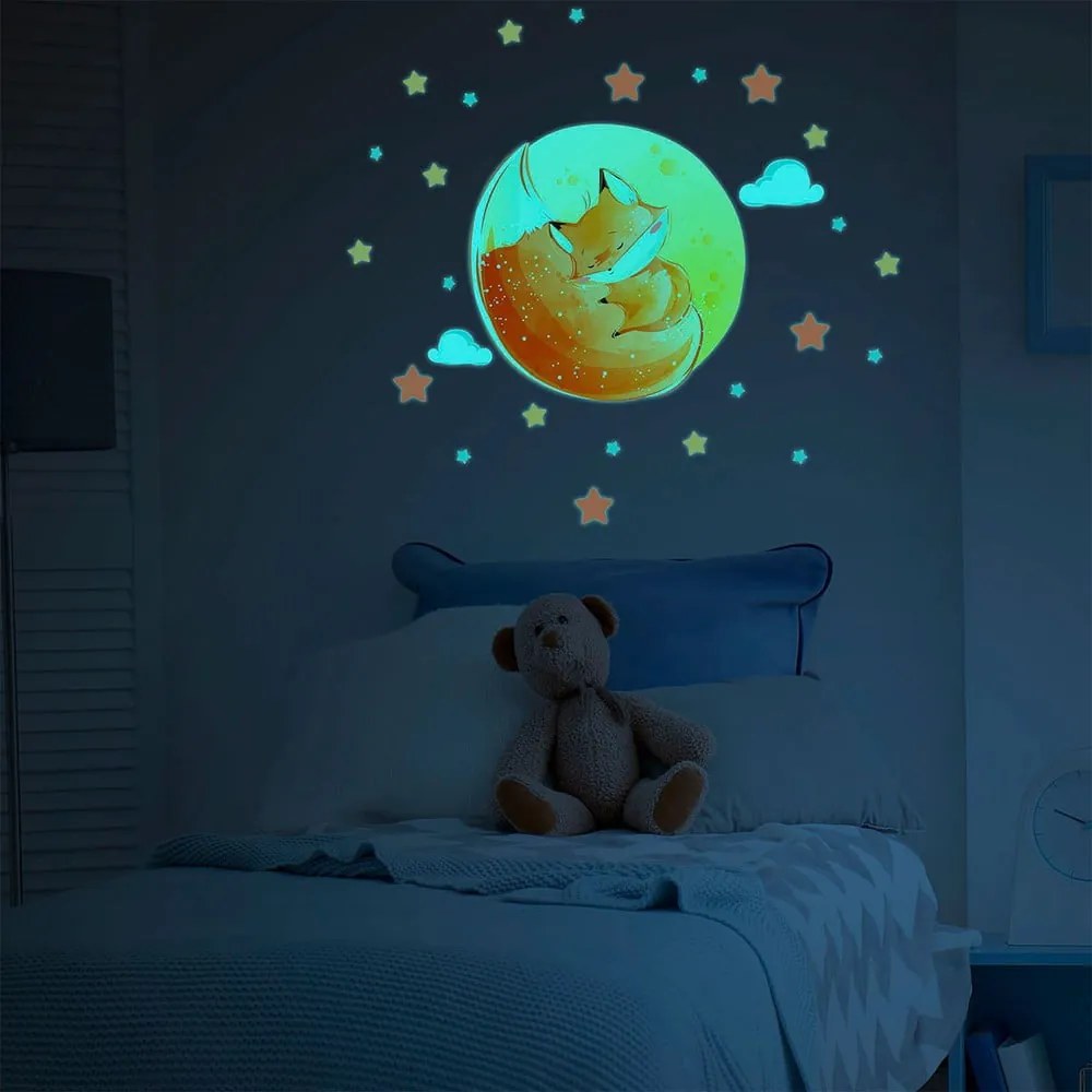 Детски стикер за стена 30x30 cm Dreamy Fox - Ambiance