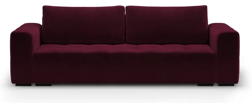 Тъмно червено кадифено канапе Luca - Milo Casa