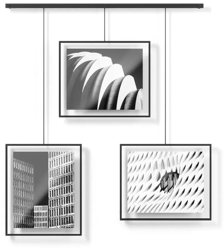 Черна метална рамка 3 бр. висяща 73x82 cm Exhibit – Umbra