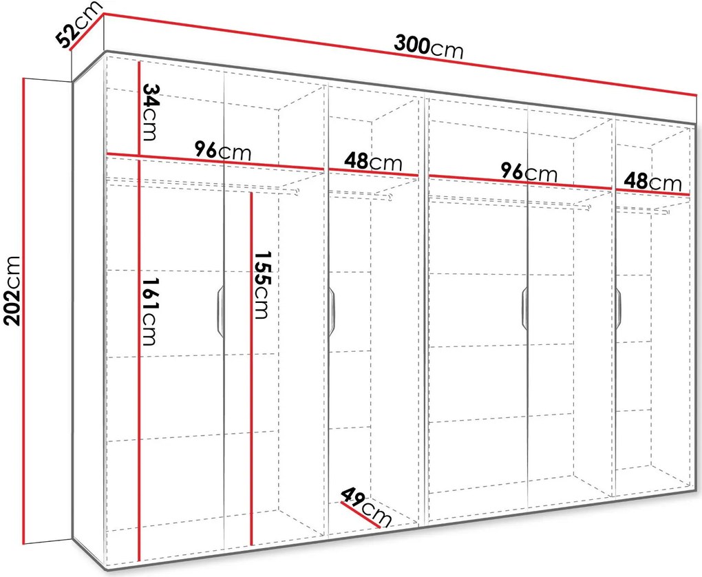 Гардероб Малага шесткрилен-Артизан