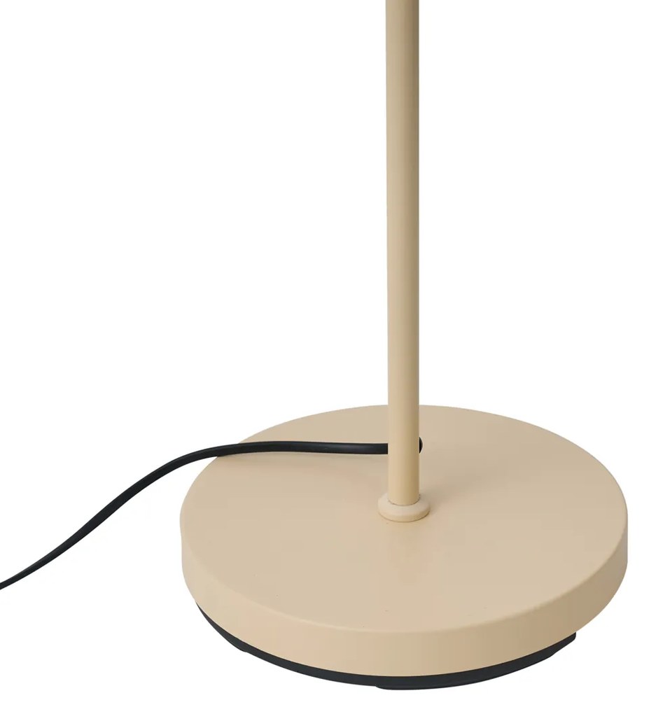 Арт Деко подова лампа бежова с бели пера - Peahen