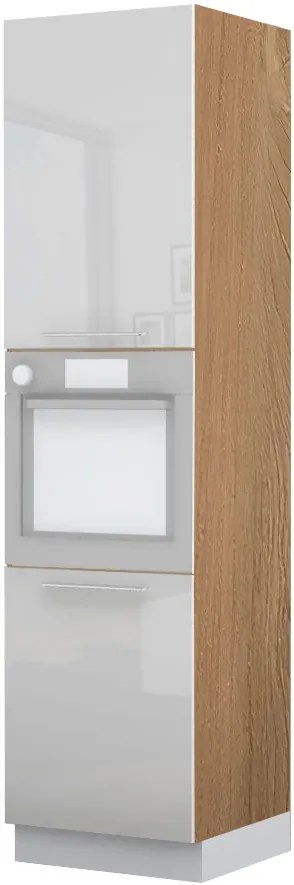 Висок подов шкаф за фурна Raval K23-60-2KR-Walnut - White glossy