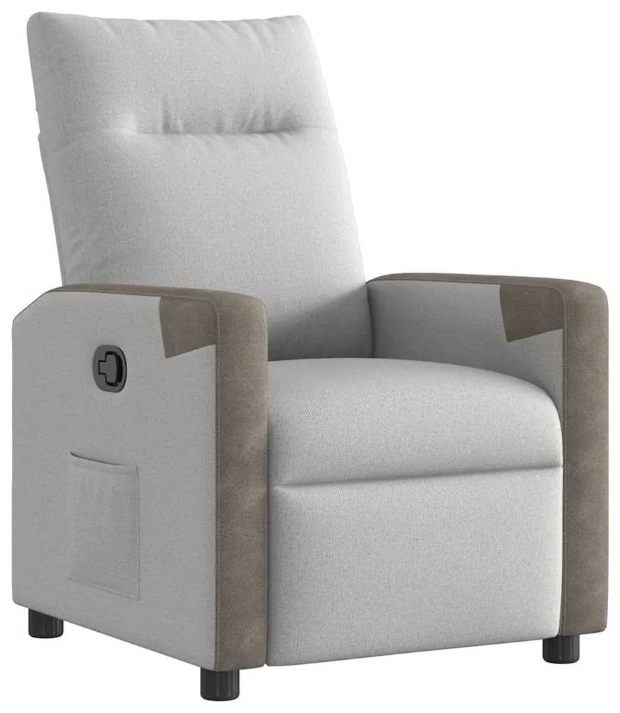 4104838 vidaXL Recliner Chair Cloud Grey Fabric