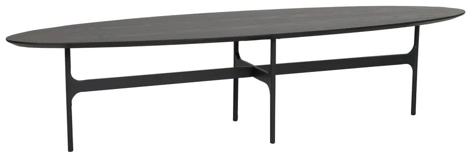 Черна масичка за кафе с плот от ясенова дървесина 180x50 cm Colton - Rowico