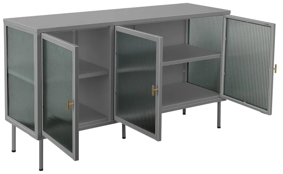 Сива метална витрина 130x75 cm Rosalie – Støraa