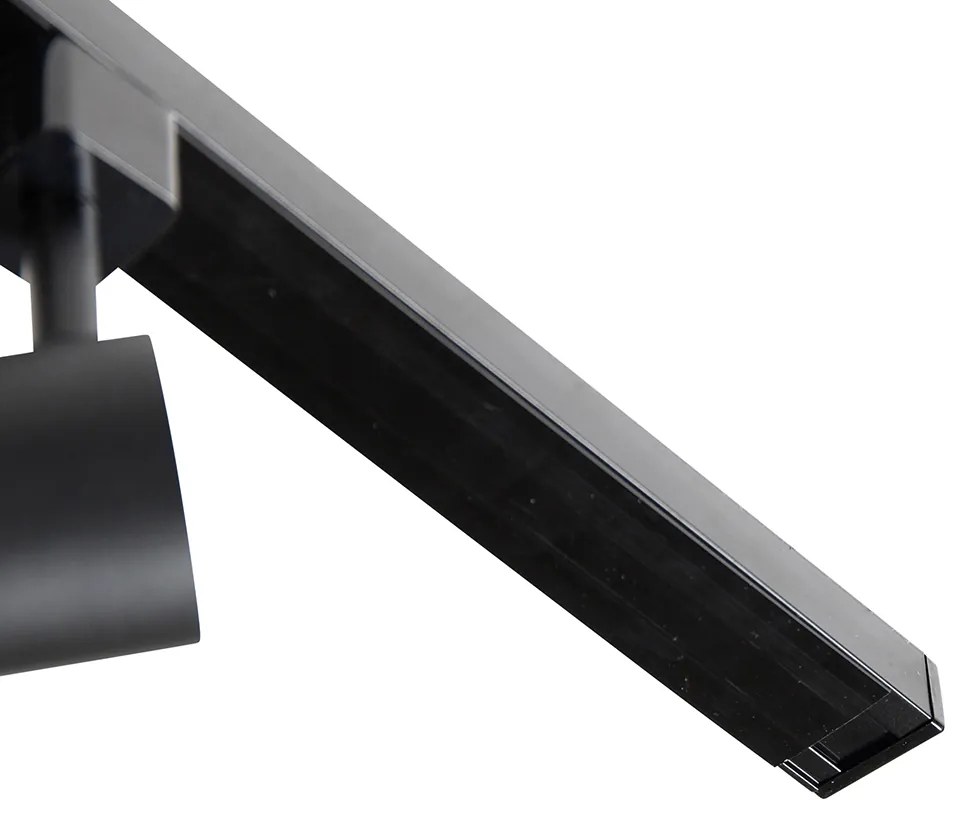 1-фазна релсова система черна с 4 прожектори и кръгъл I-захранващ блок - Jeana