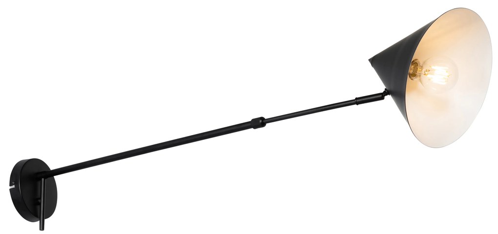 Дизайнерски стенен аплик черен регулируем - Triangolo