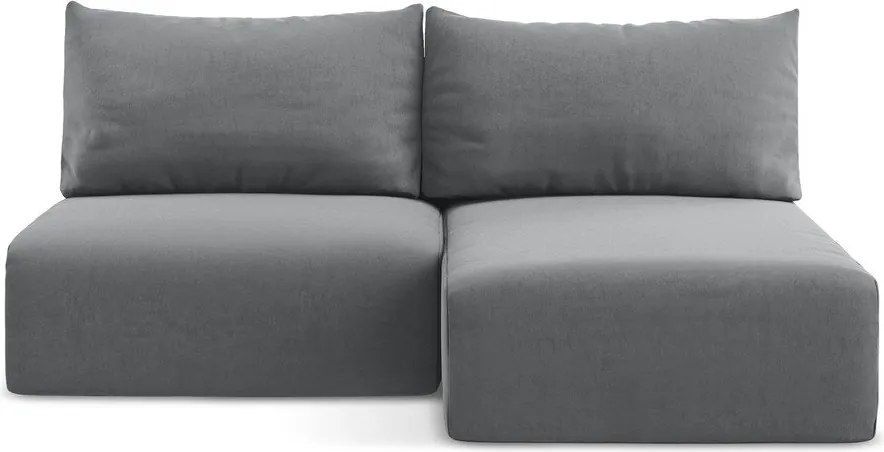 Сив кадифен сгъваем/с място за съхранение ъглов диван (десен ъгъл) Kalena – Makamii