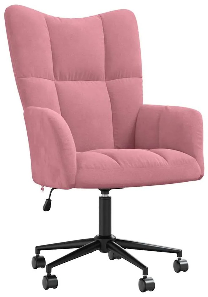 328176 vidaXL Релакс стол, розов, кадифе