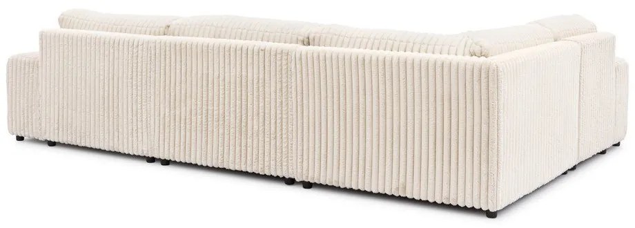 Кремав ъглов диван от рипсено кадифе (ляв ъгъл/U форма) Justin – Ropez