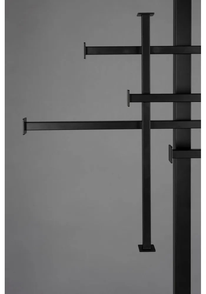 Черна стоманена стойка за връхни дрехи 71x185 cm Rumex – Dutchbone